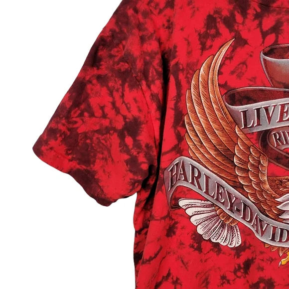 Harley-Davidson Vintage 90's USA Single Stitched Tie Dye "Live to Ride" Men's L - Picture 4 of 10